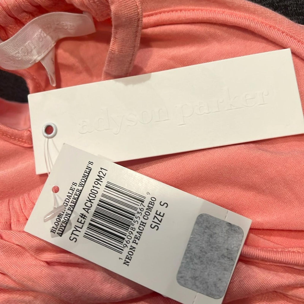 Adyson Parker Color Block Sleeveless Tiered Maxi Dress, Neon Peach Combo NWT