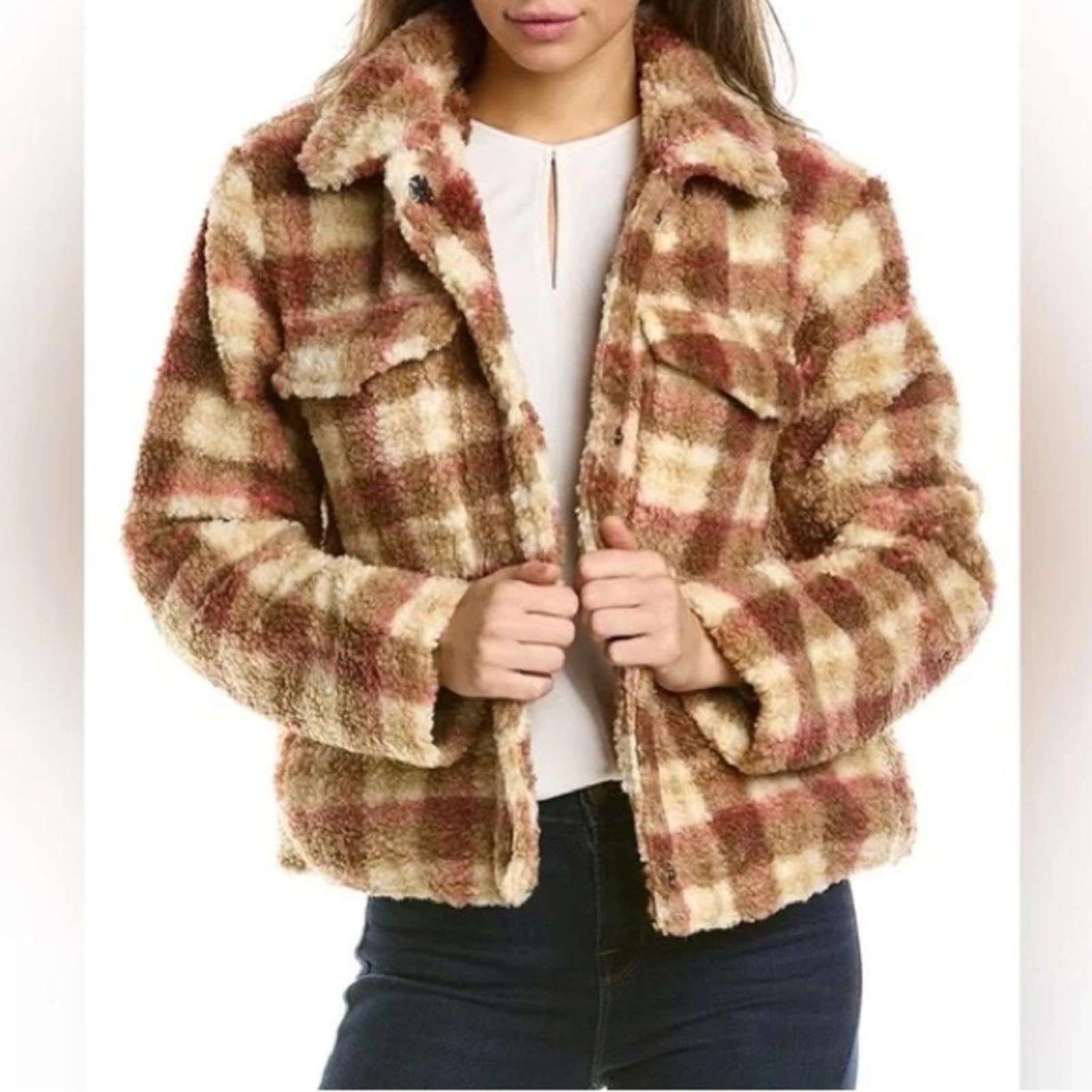 Avec Les Filles Sherpa Plaid Jacket, Size XS New w/Tag