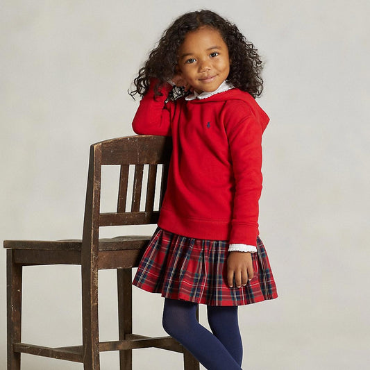 Polo Ralph Lauren Plaid Fleece Hoodie Dress, Big Kid New w/Tag Retail $79.50