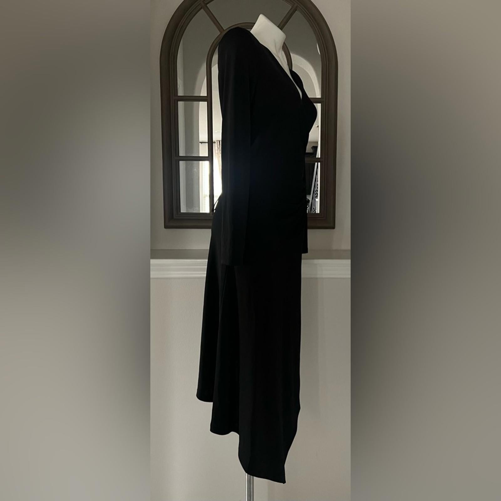 BCBGMaxazria Sequin Asymmetric Midi-Dress in Black Gold, Size 12, New with Tag