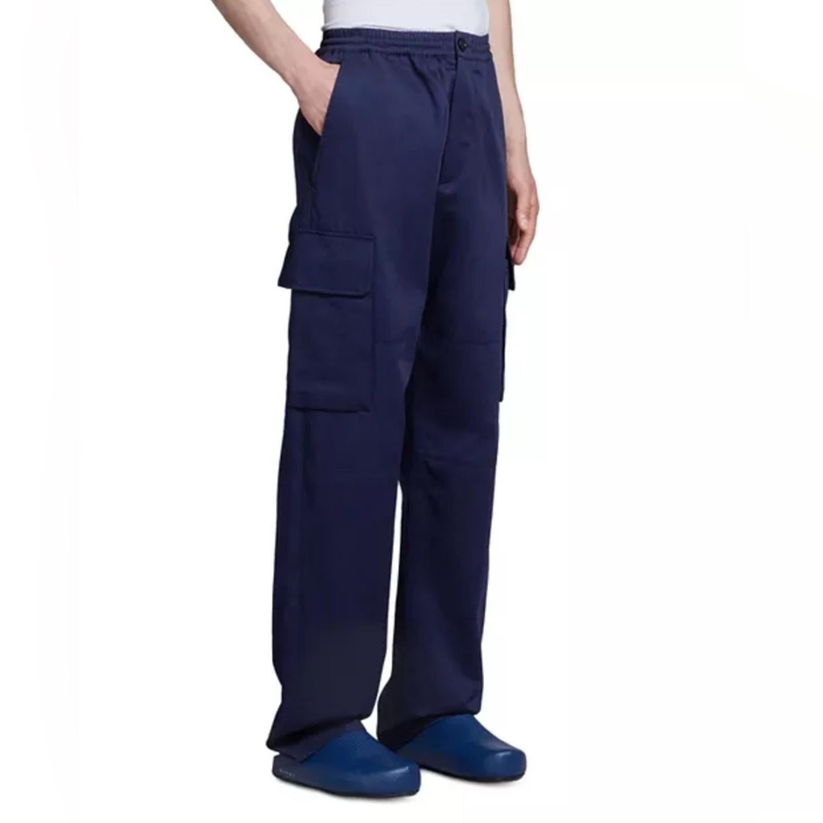 Marni Drawstring Cargo Pants Trousers in Navy, NWT, Size 50