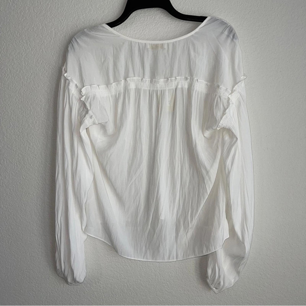 Ramy Brook Brielle Oversized Blouse in White, Size XS New with Tag Retail $345