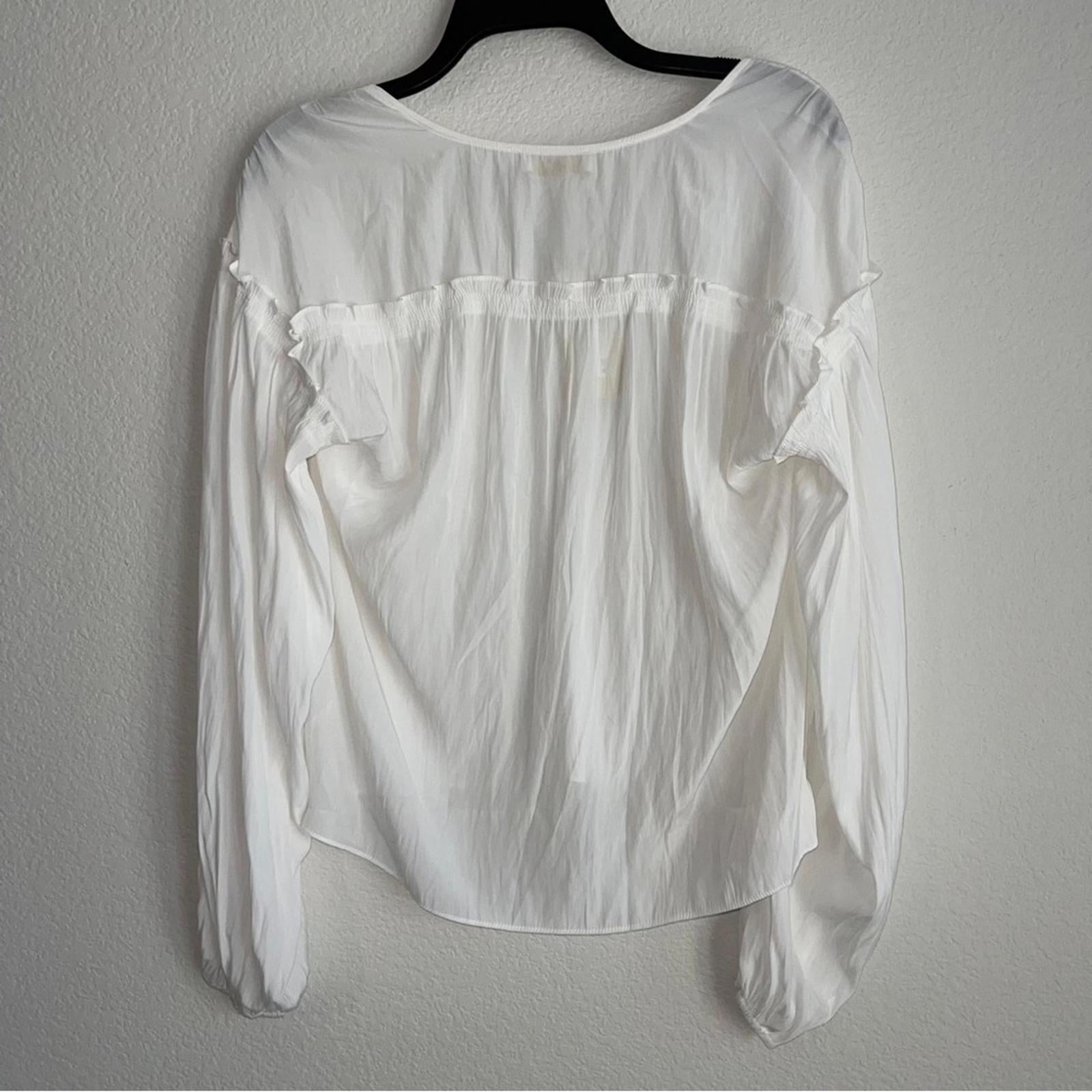 Ramy Brook Brielle Oversized Blouse in White, Size XS New with Tag Retail $345
