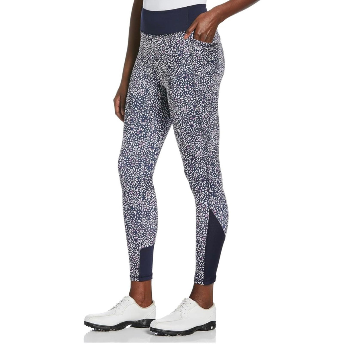 PGA Tour Printed Floral Print 7/8 Leggings, Size M New w/Tag