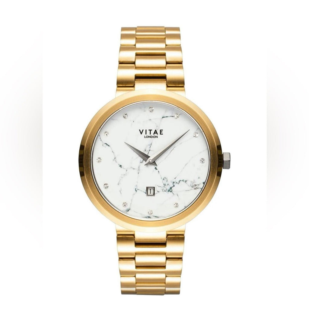 Vitae London Elmington Gold-Tone Stainless Steel Bracelet Watch 36mm NWT $259