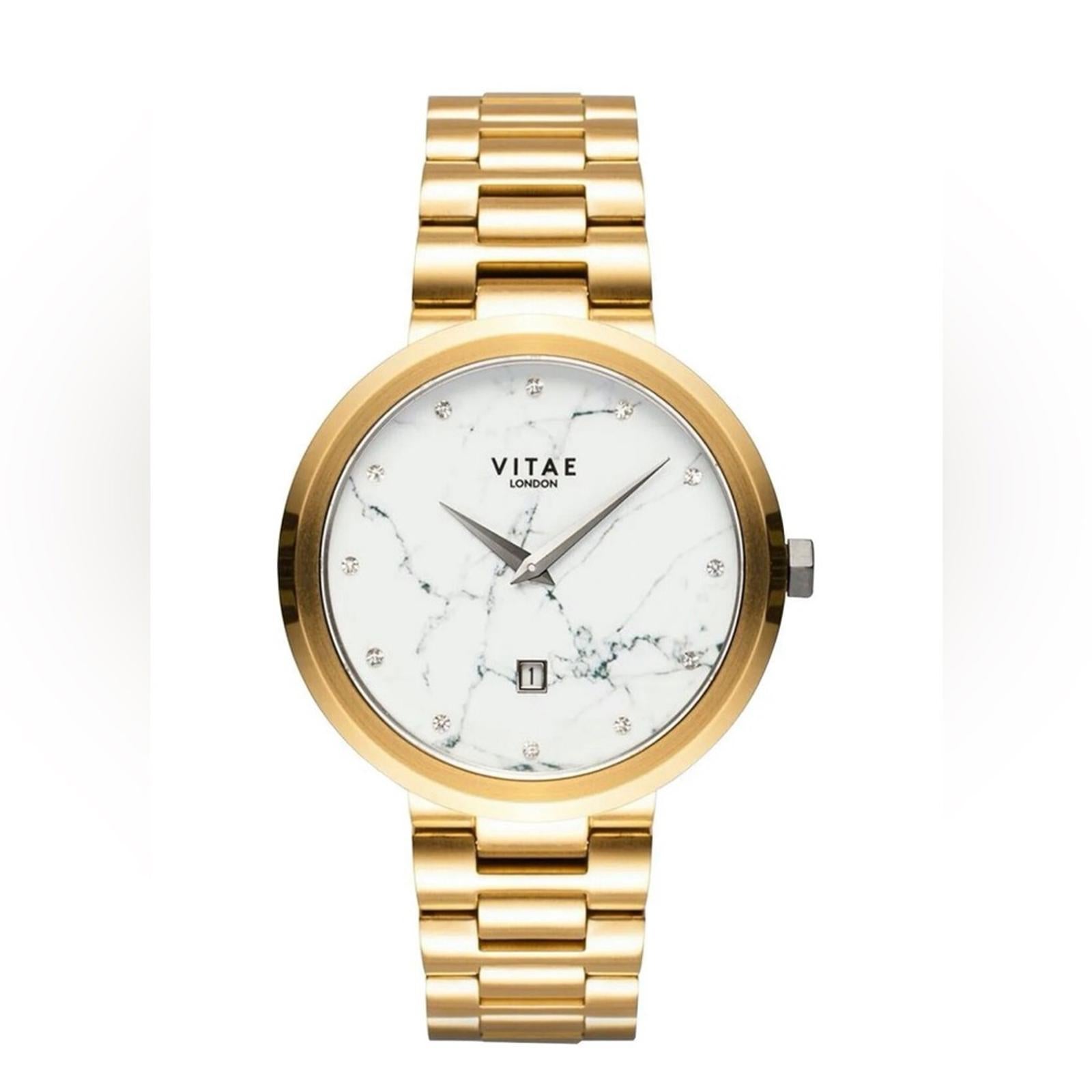 Vitae London Elmington Gold-Tone Stainless Steel Bracelet Watch 36mm NWT $259