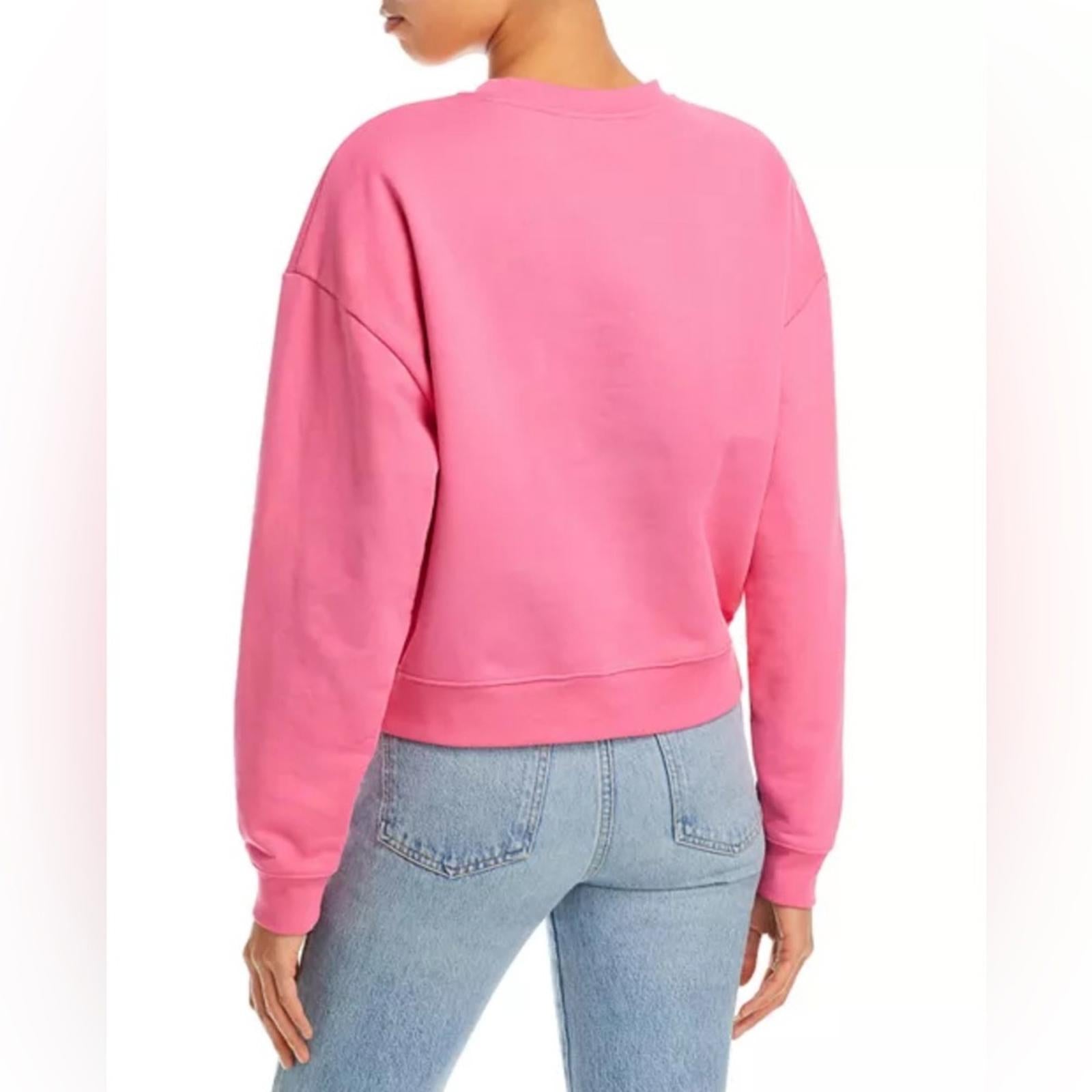 FRAME Oversized Crewneck Sweatshirt in Hot Pink, NWT, Size XS