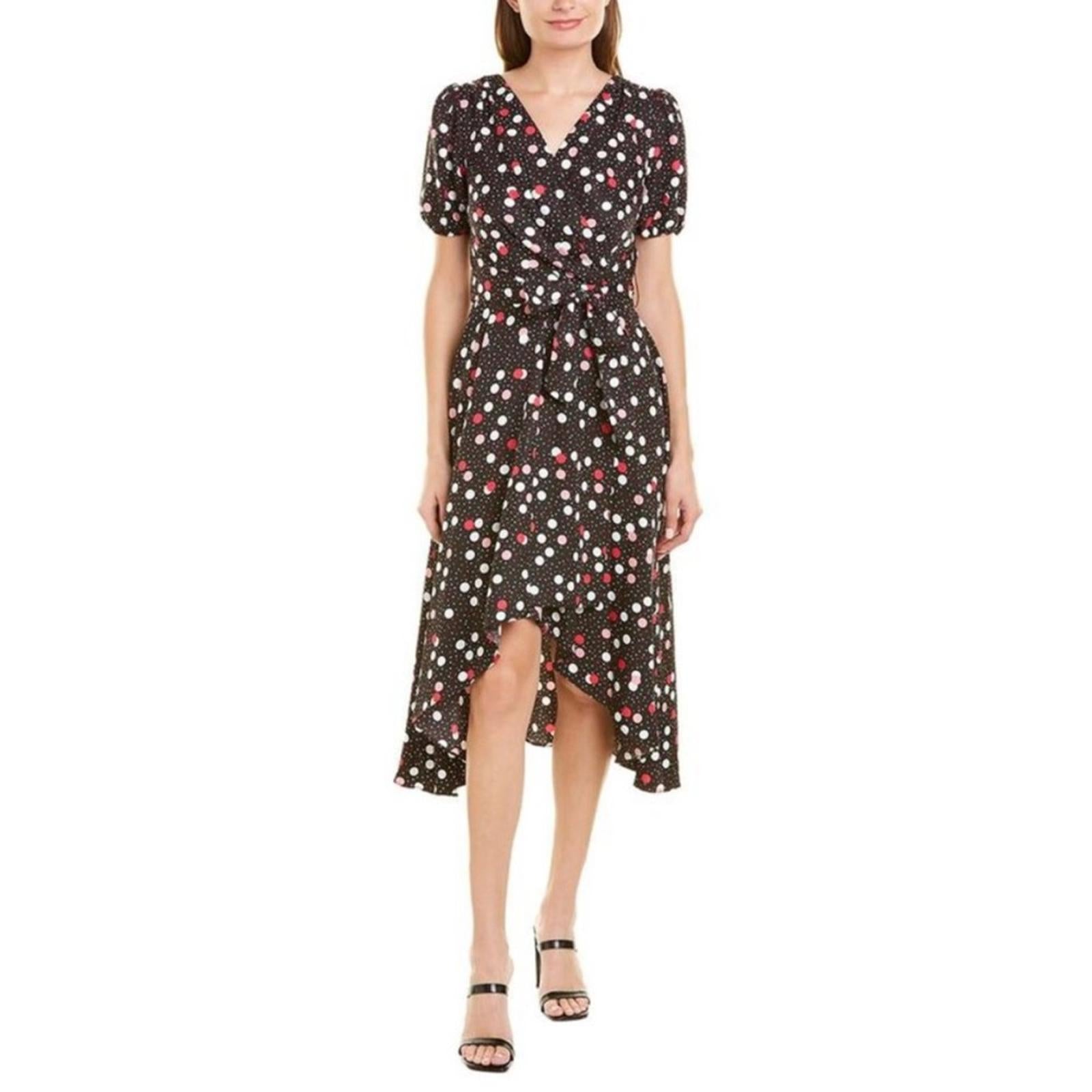 Karl Lagerfeld Paris Jacquard Wrap Midi Dress w/Asymmetric Hem Size 16 New w/Tag