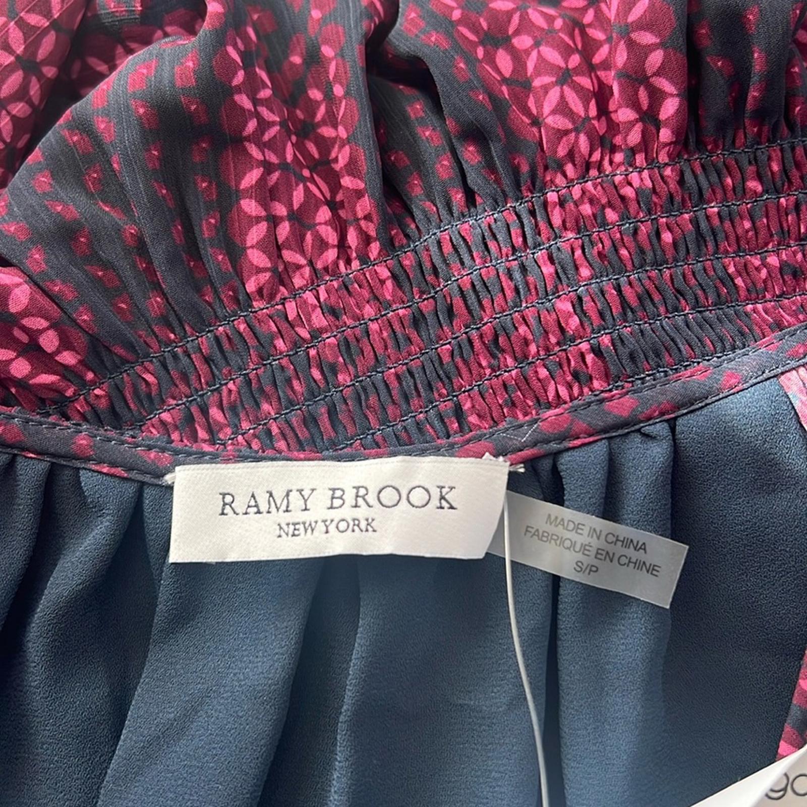 NEW Ramy Brook Jaylah Abstract Blouson Mini Dress in Boysenberry Size S $465
