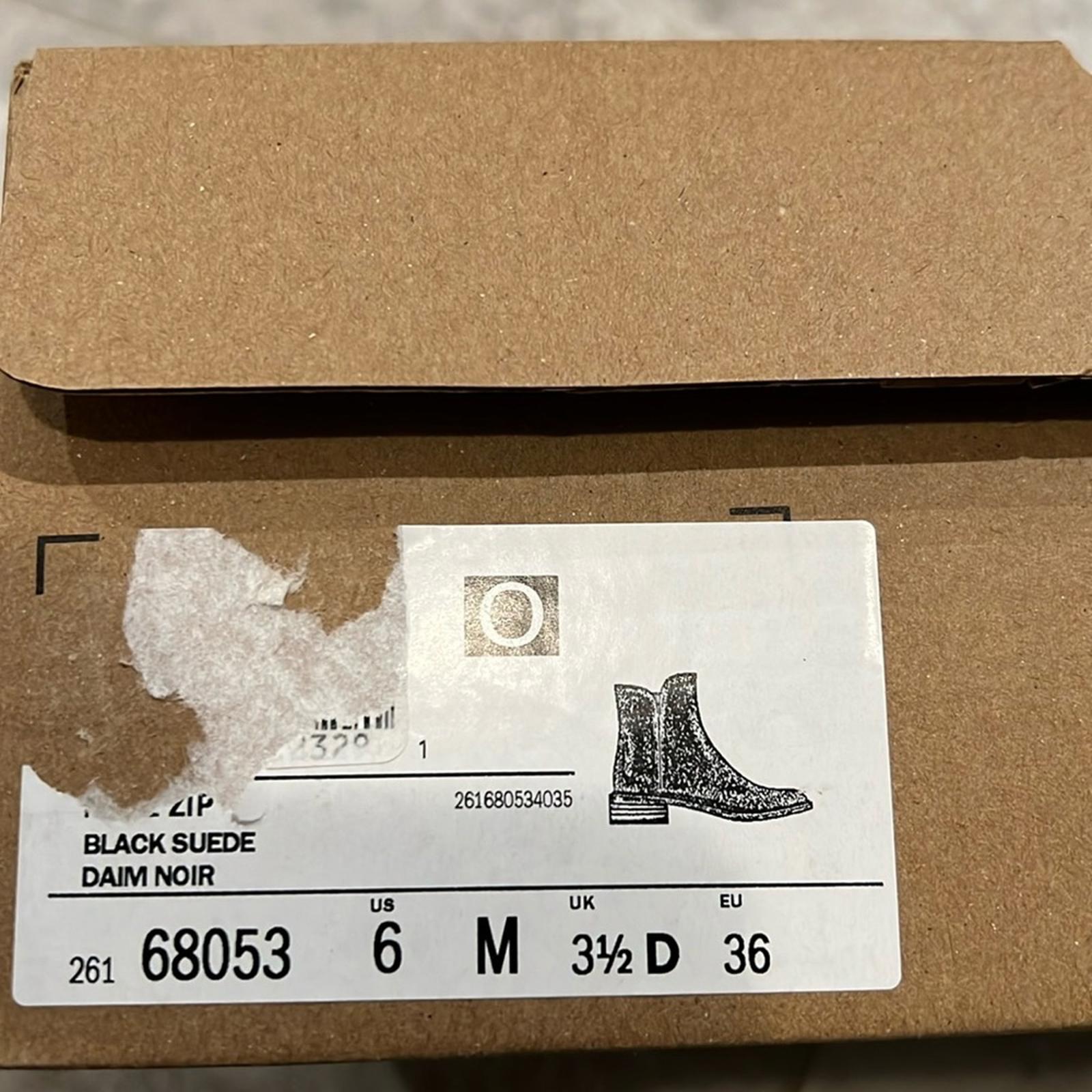 Clarks Maye Zip Mid-Calf Booties in Black Suede, Size 6 New in Box