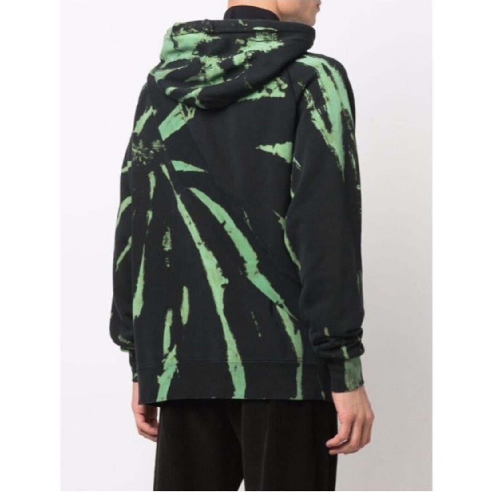 Études Tie Dye Layered Look Hoodie in Green/Black Size XS New w/Tag Retail $280