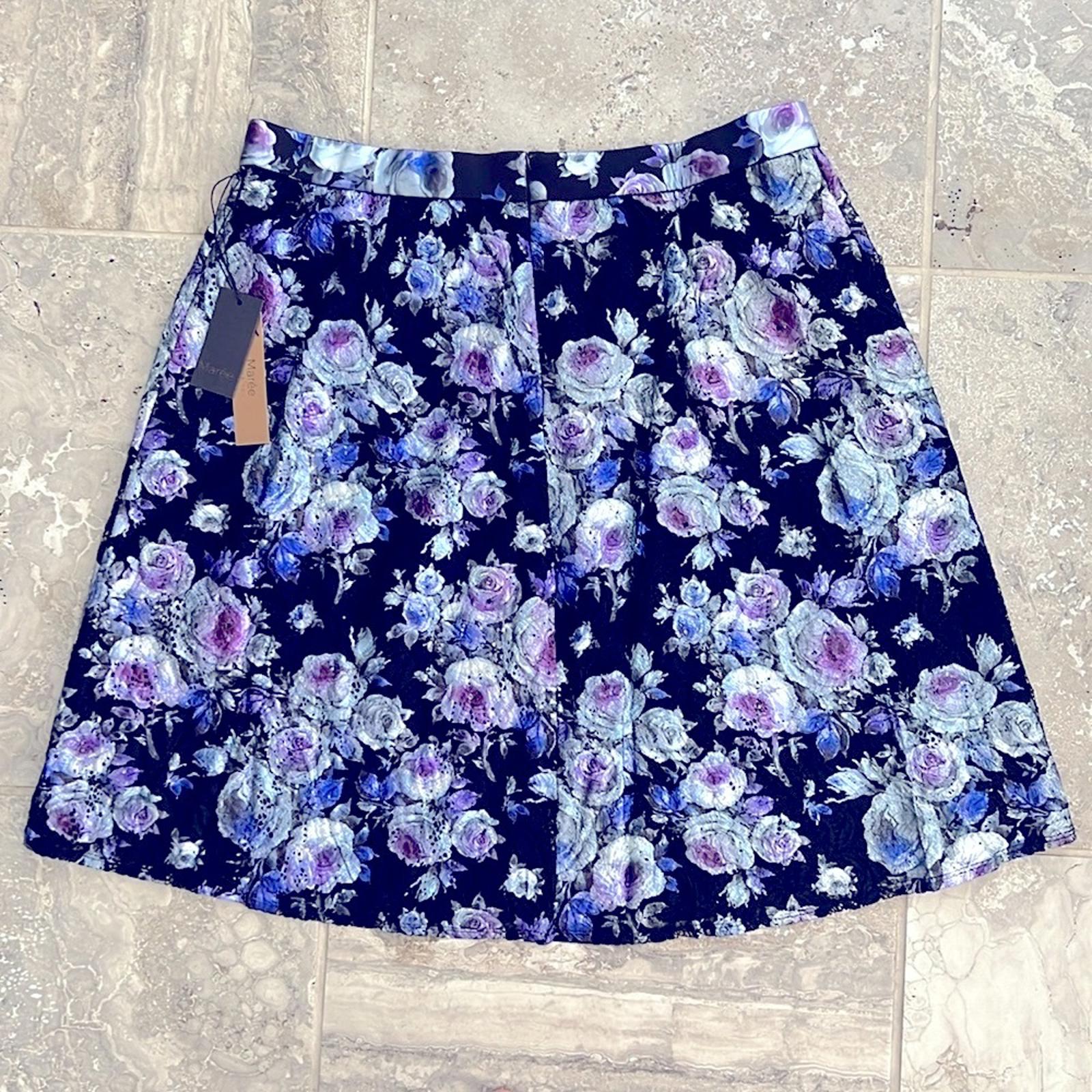 Marée Pour Toi Lace Lined Skirt Lilac Print, Size 18 New w/Tag