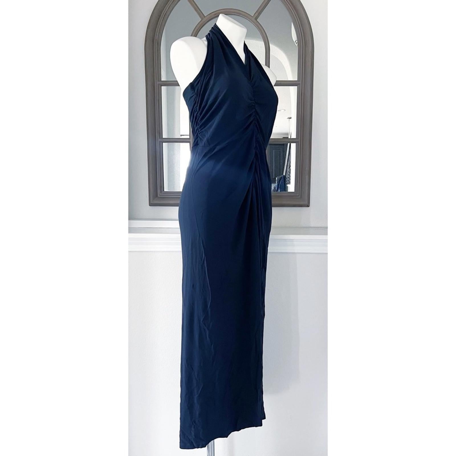 Veronica Beard Halter Neck Long Dress in Navy, Evening Gown Size XL EXCELLENT!