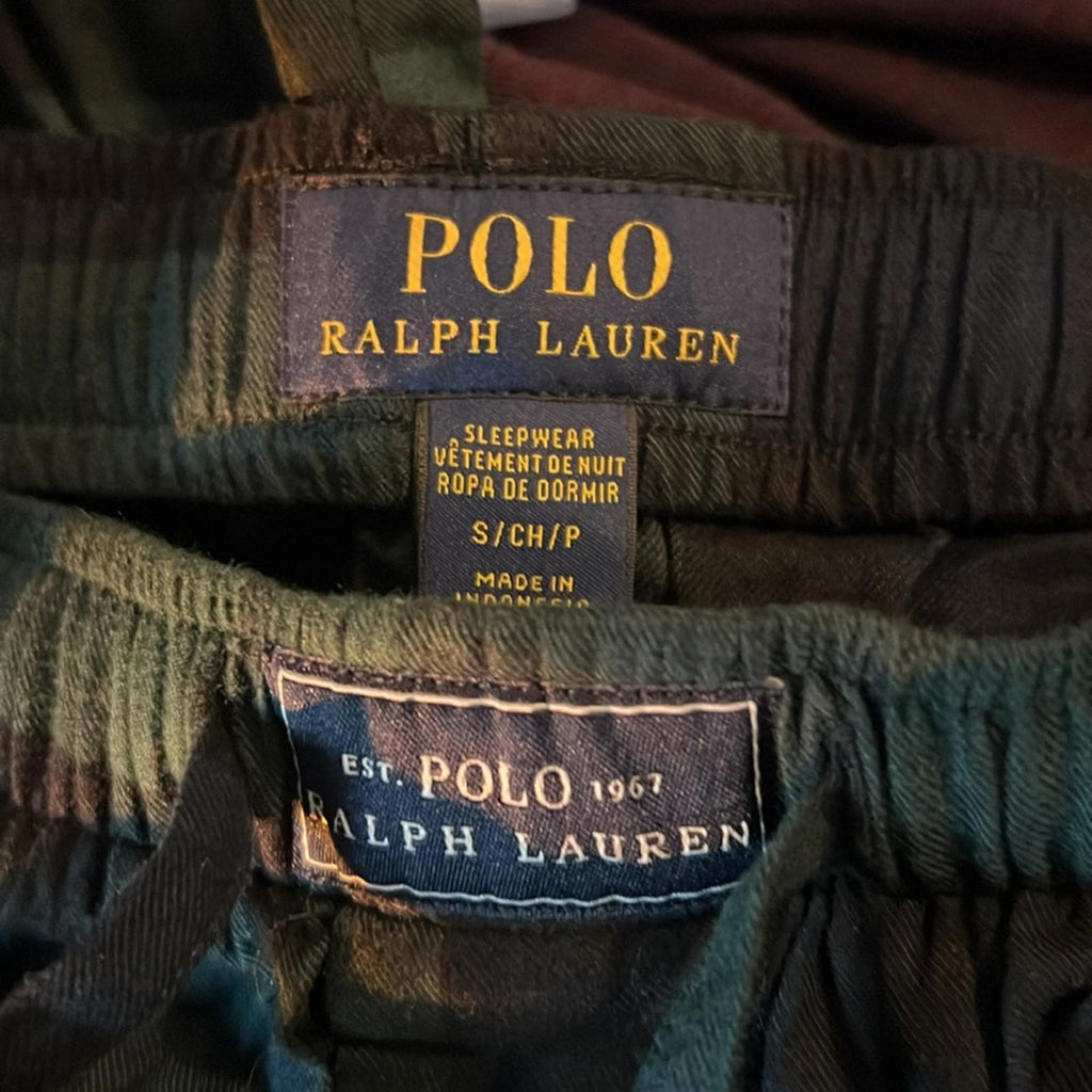 Polo Ralph Lauren Lounge Pants Flannel Sleepwear in Blue Green, Size S New w/Tag
