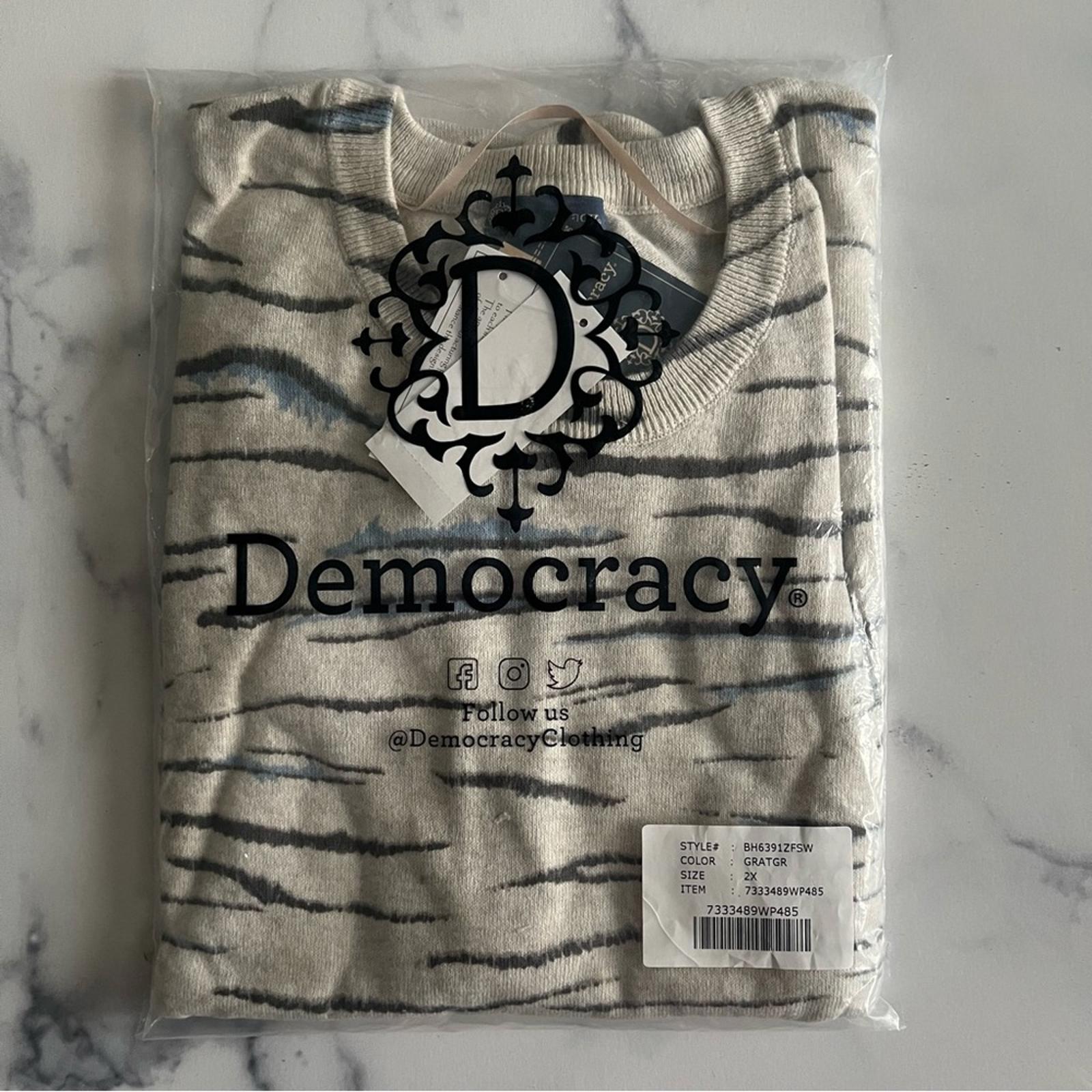 NEW Democracy Zebra Print Sweater w/Pockets, Plus Size 2X New w/Tag in Packaging