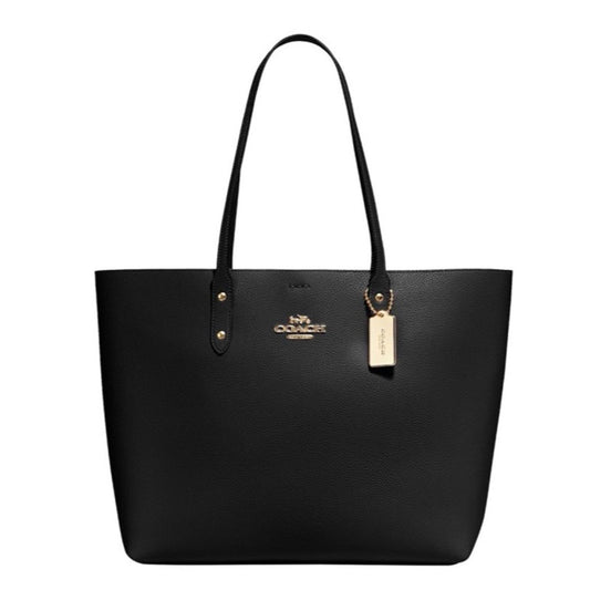 Coach Town Tote Polished Pebbled Leather Black, Code #C2091-72673 EXCELLENT $398