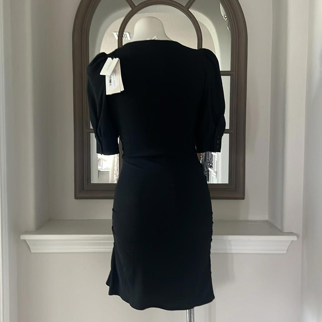 ba&sh Woody Ruffle Mini Dress in Black, Size M New w/Tag Retail $335