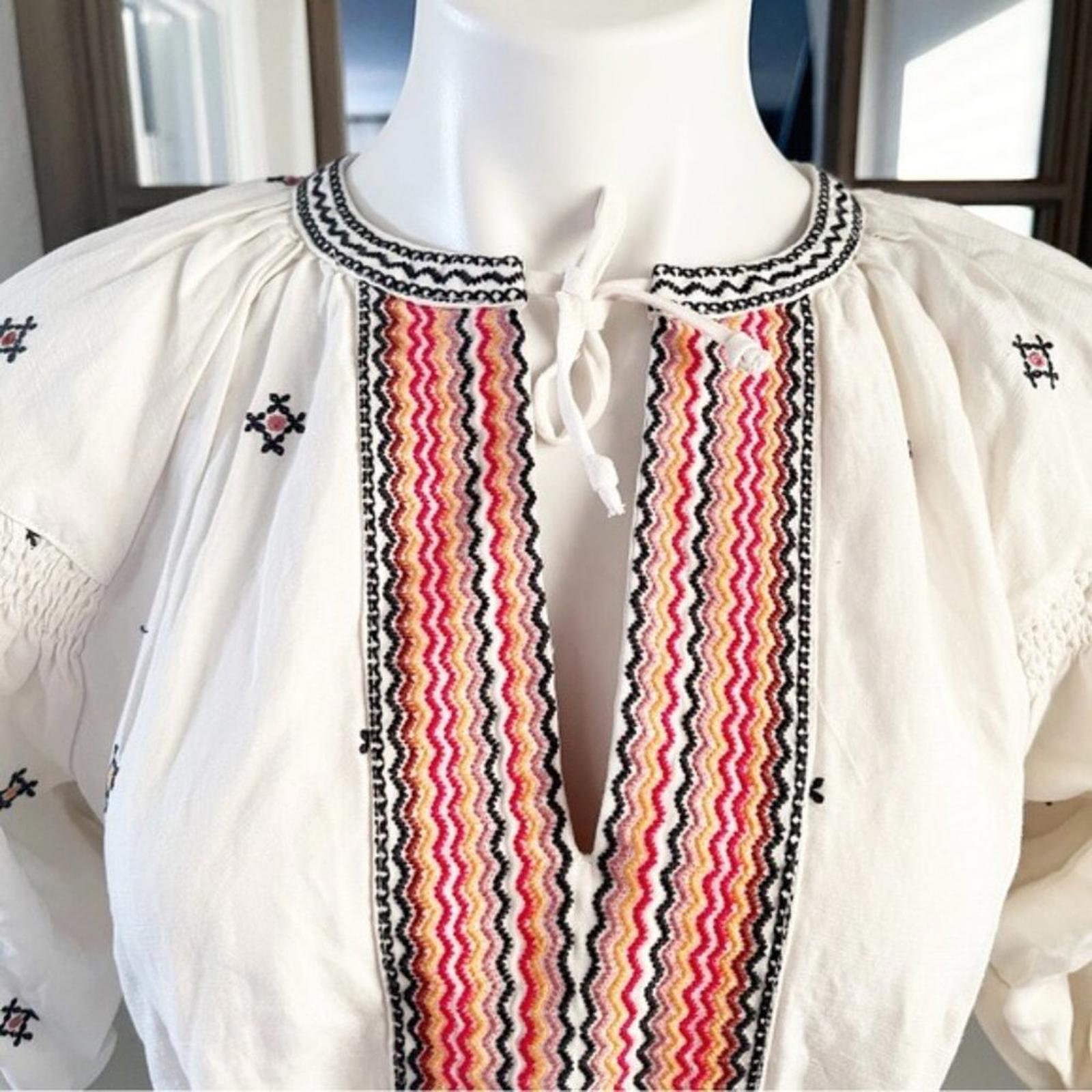 Marine Layer Tiered Boho Embroidered Dress, Linen Blend Size L New w/Tag $158
