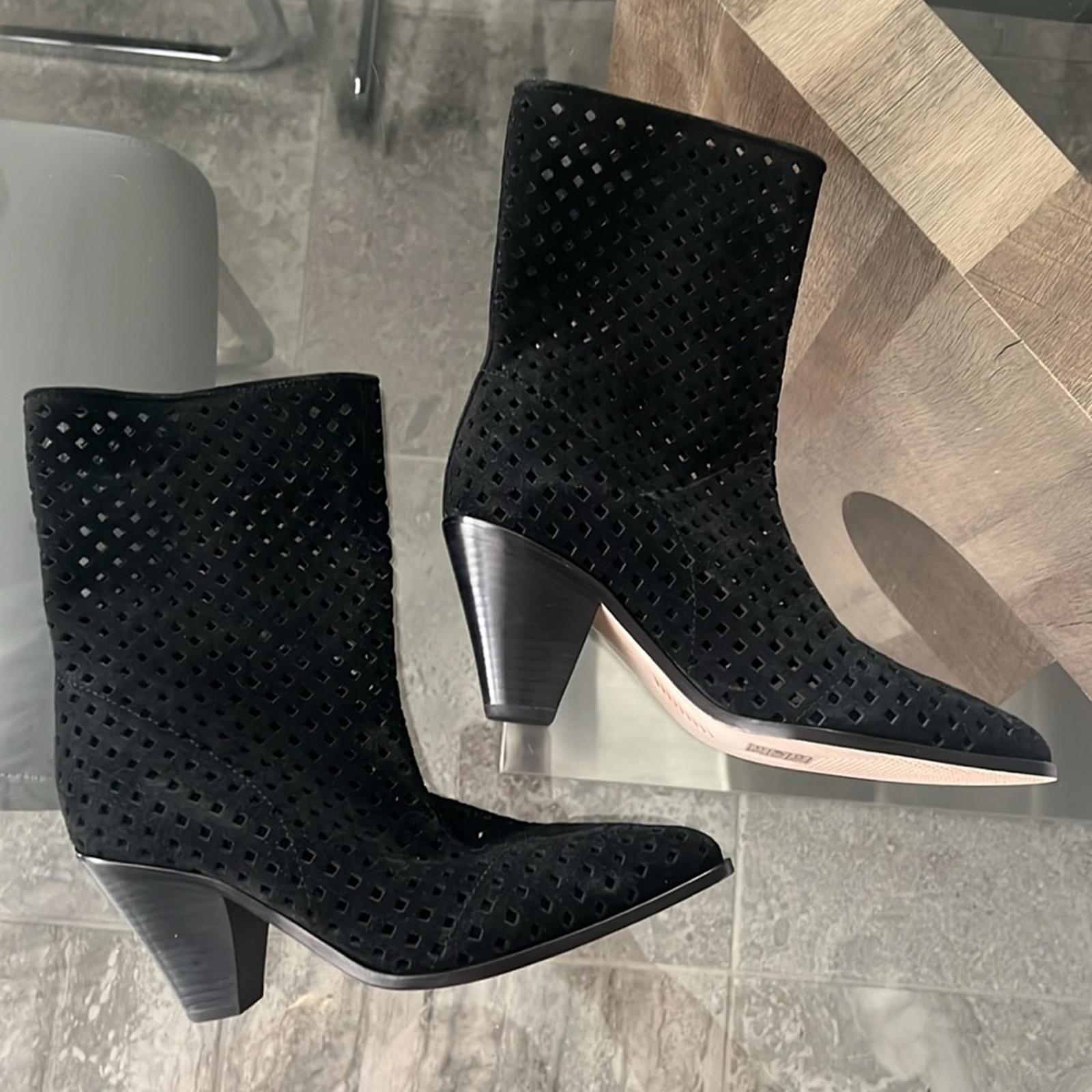 PAIGE Layla Leather Booties in Black, Size 6 New w/o Box Retail $398