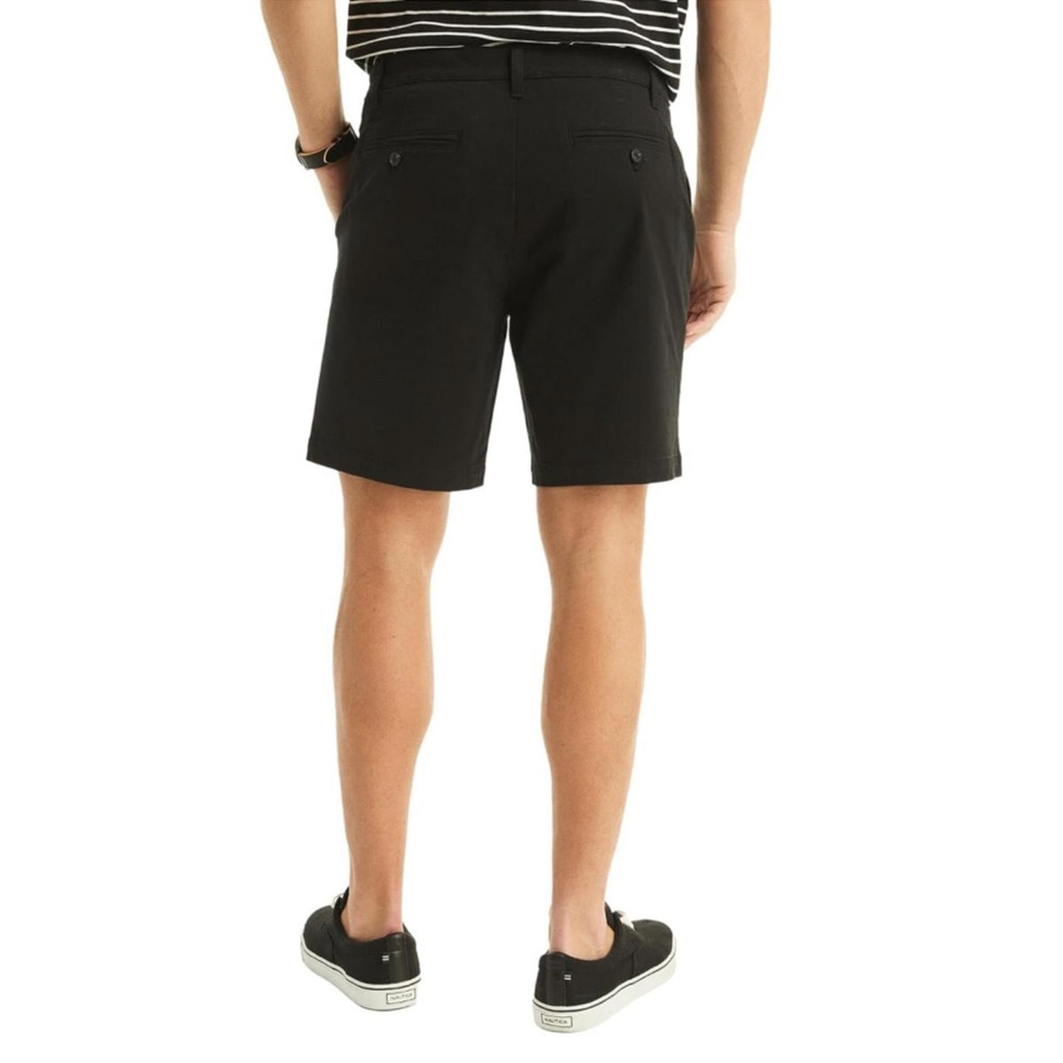 Nautica Flat Front True Khaki Shorts in Black, Size 46W New w/Tag