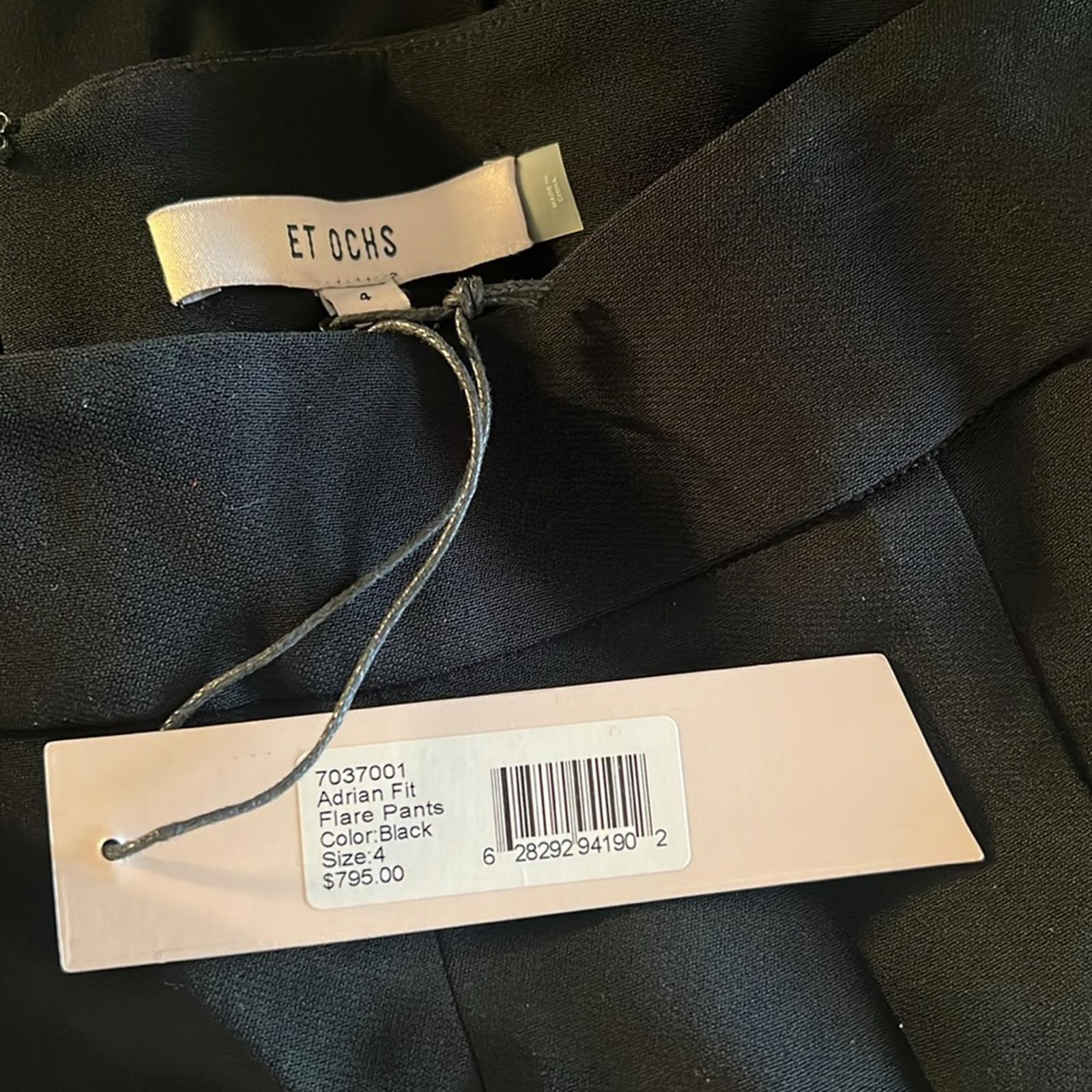Et Ochs Adrian Fit and Flare Pants in Black, Size 4 New w/Tag, Retail $795