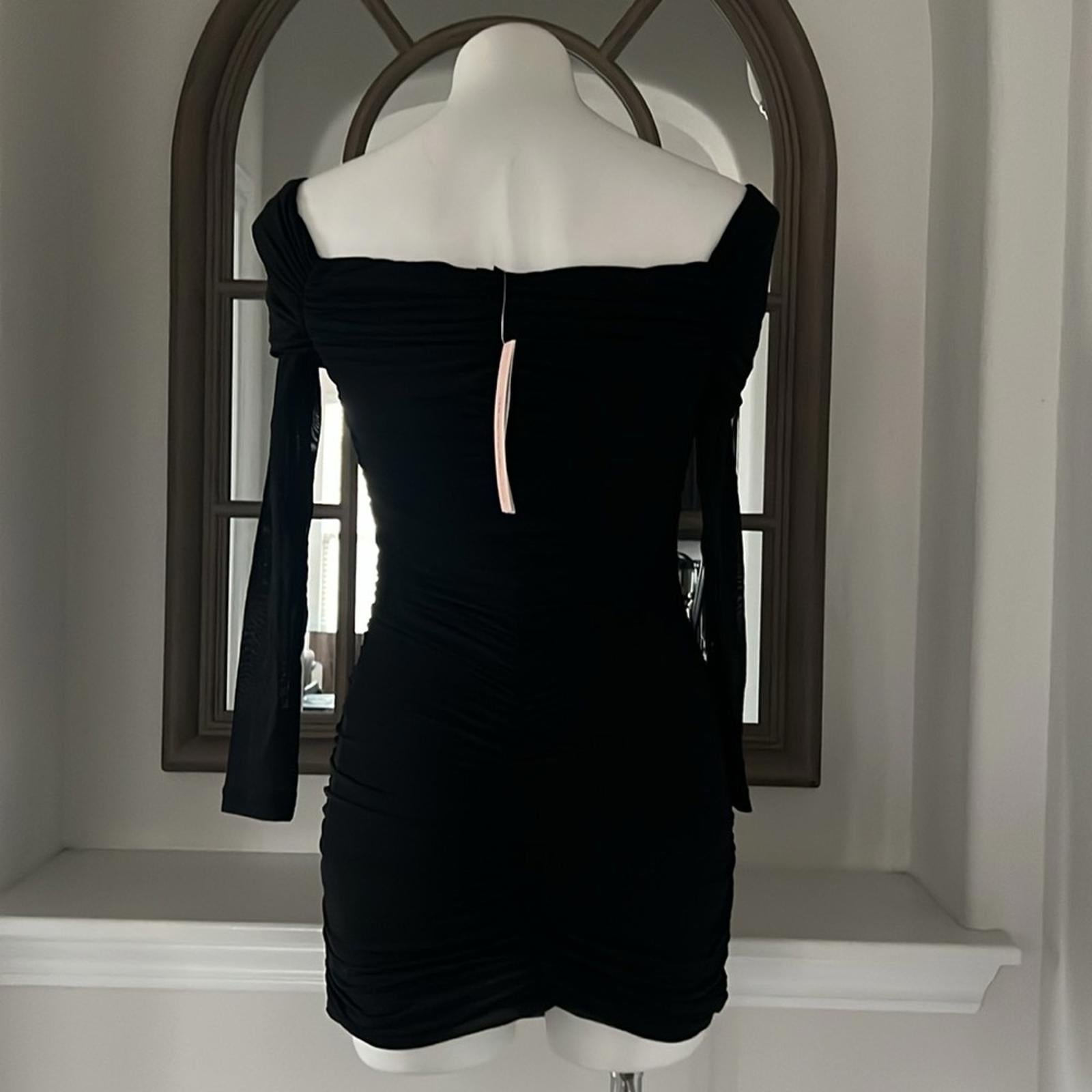 Aqua Rose Dress in Black & White Rose, Size XS NEW w/Tag