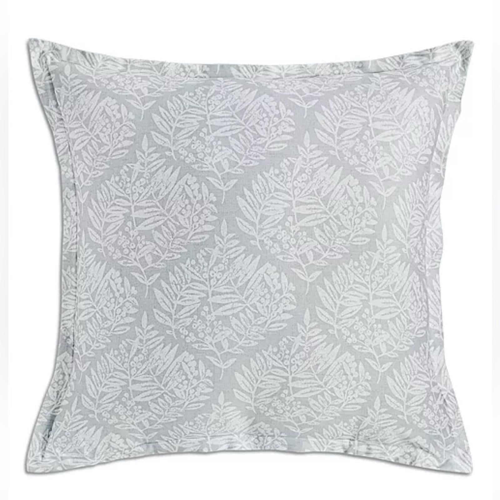 2 Sky Woodblock Flora Euro Shams in Grey/White, New w/Tag $145