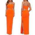XSCAPE Side Cutout Scuba Crepe Gown in Orange, Size 0 Retail $258 EXCELLENT!