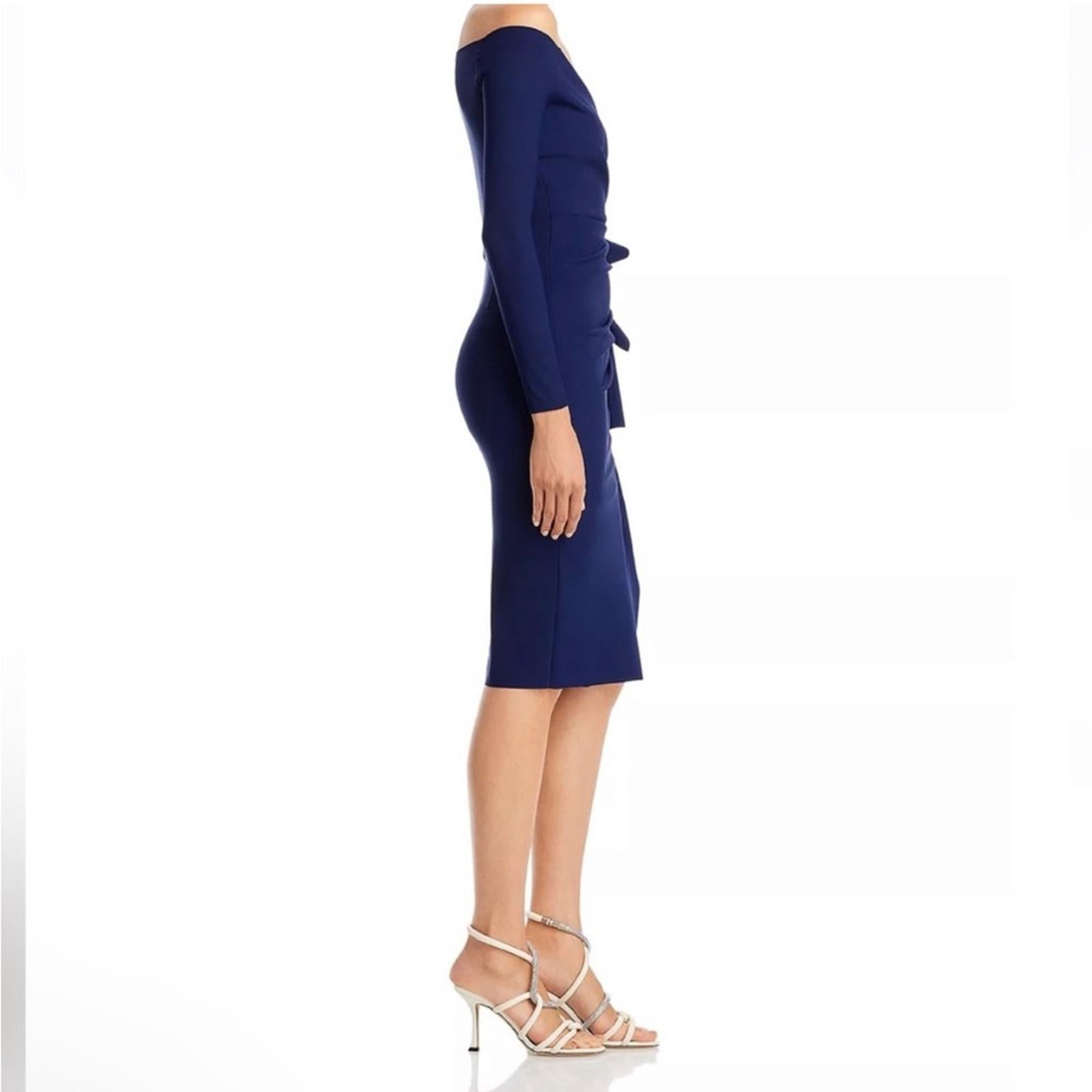 Chiara Boni La Petite Robe Silveria Off-the-Shoulder Dress in Navy, NWT, Size 6