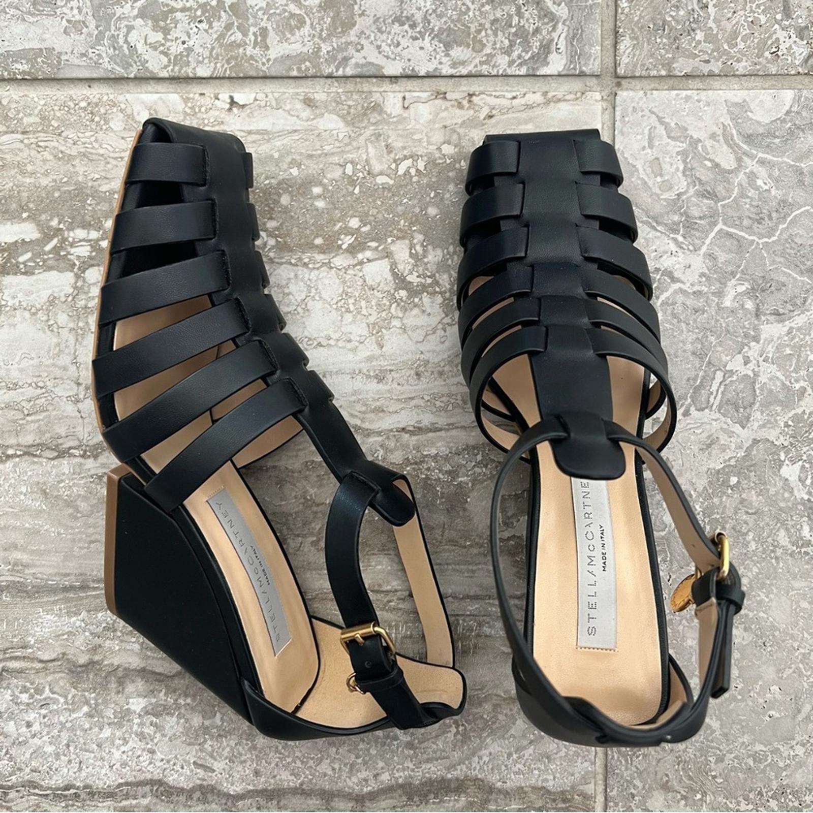 Stella McCartney Cowboy Wedge Sandals, Black Size 36.5 New in Box, Retail $1,045