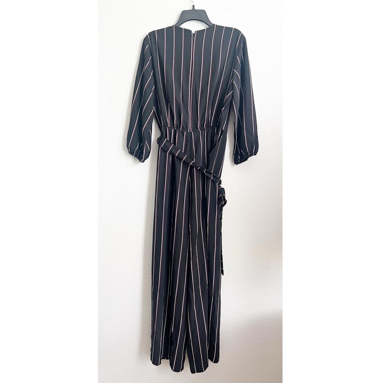 Lane Bryant Striped Faux Wrap Jumpsuit w/Belt, Size 14 New w/Tag