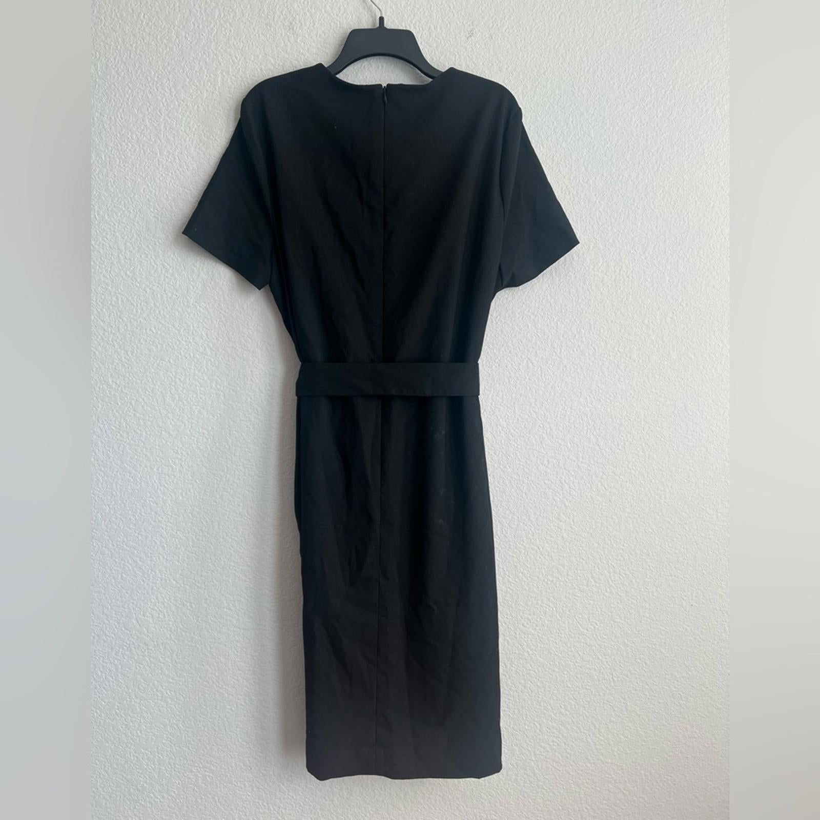 NEXT Tailoring Black Belted Dress, Size UK 20T, EXCELLENT