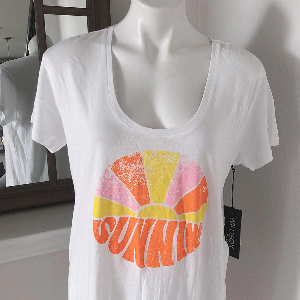 Wildfox Sun Scoop Neck Swim Coverup in White, Dress Beach Size M New w/Tag