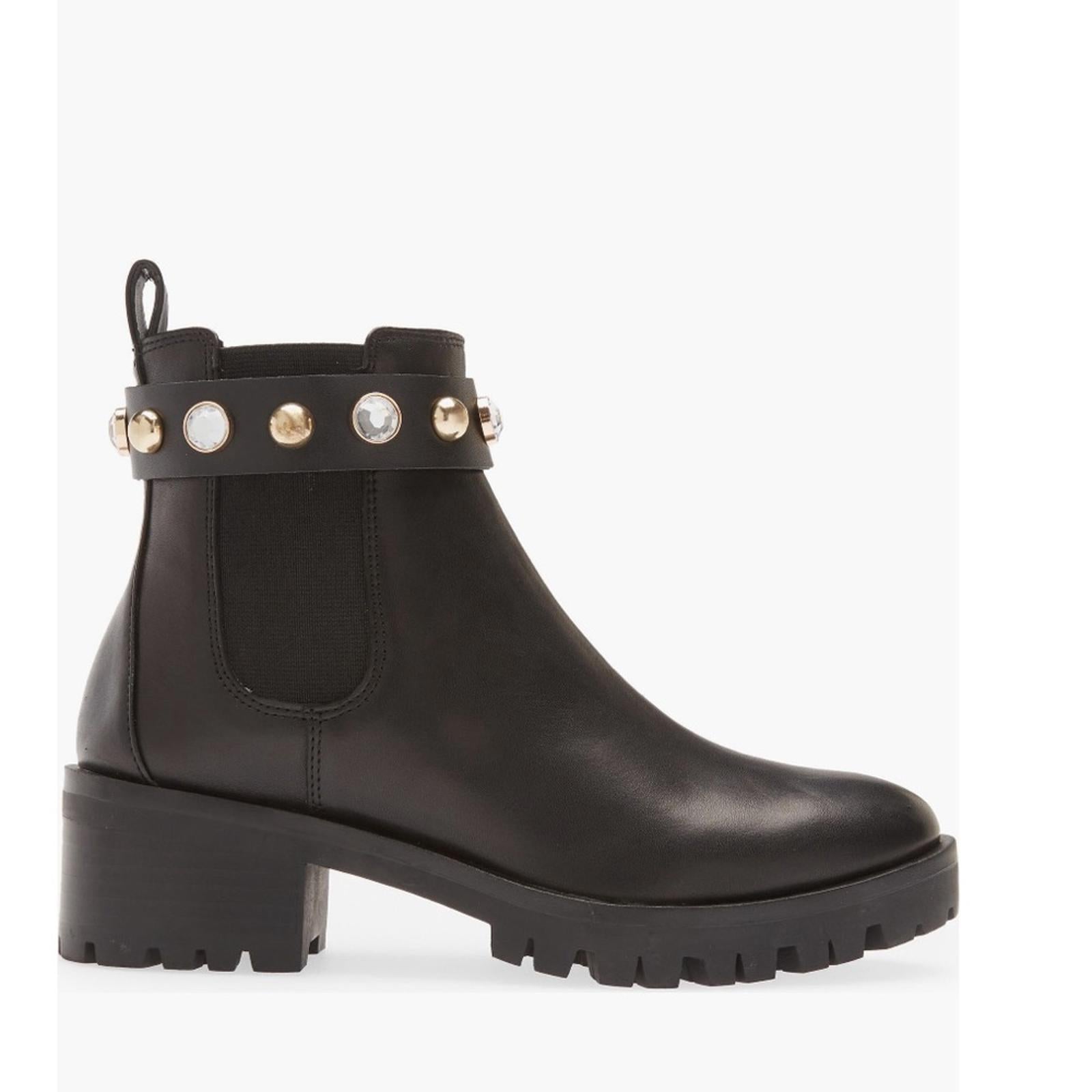 Karl Lagerfeld Paris Porshay Lug Sole Boots in Black, Size 8.5 New w/o Box