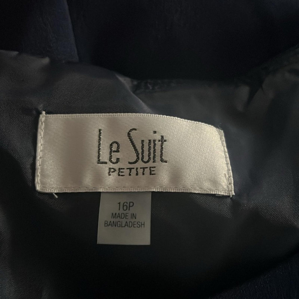 Le Suit Navy Sheath Dress, Petite Size 16 New w/Tag ~$200