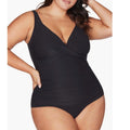 Artesands Hues Delacroix Cross Front One Piece Swimsuit, Black Size 16 New w/Tag