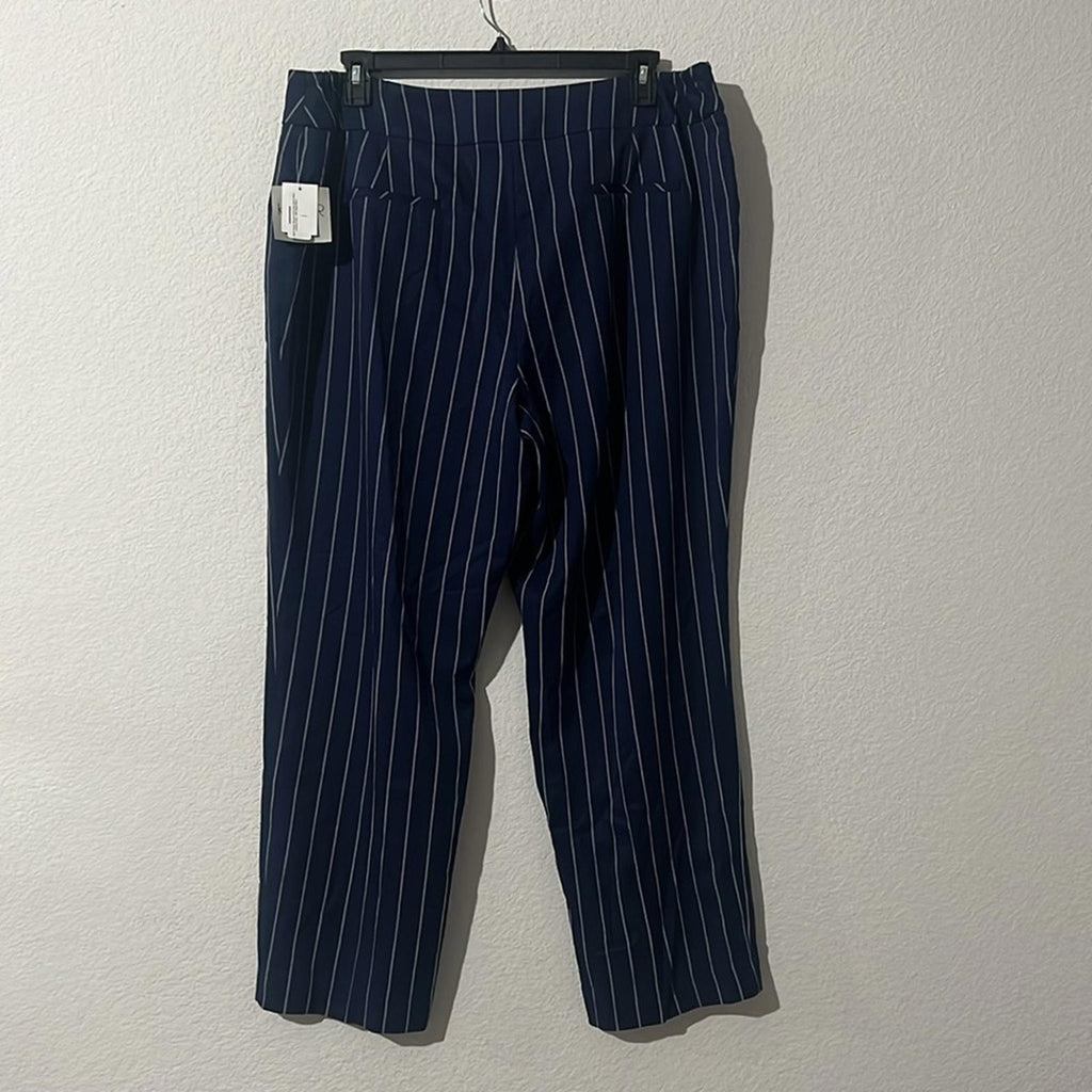 Kasper Plus Size Pinstriped Mid-Rise Straight-Leg Pants, NWT, Size 18W
