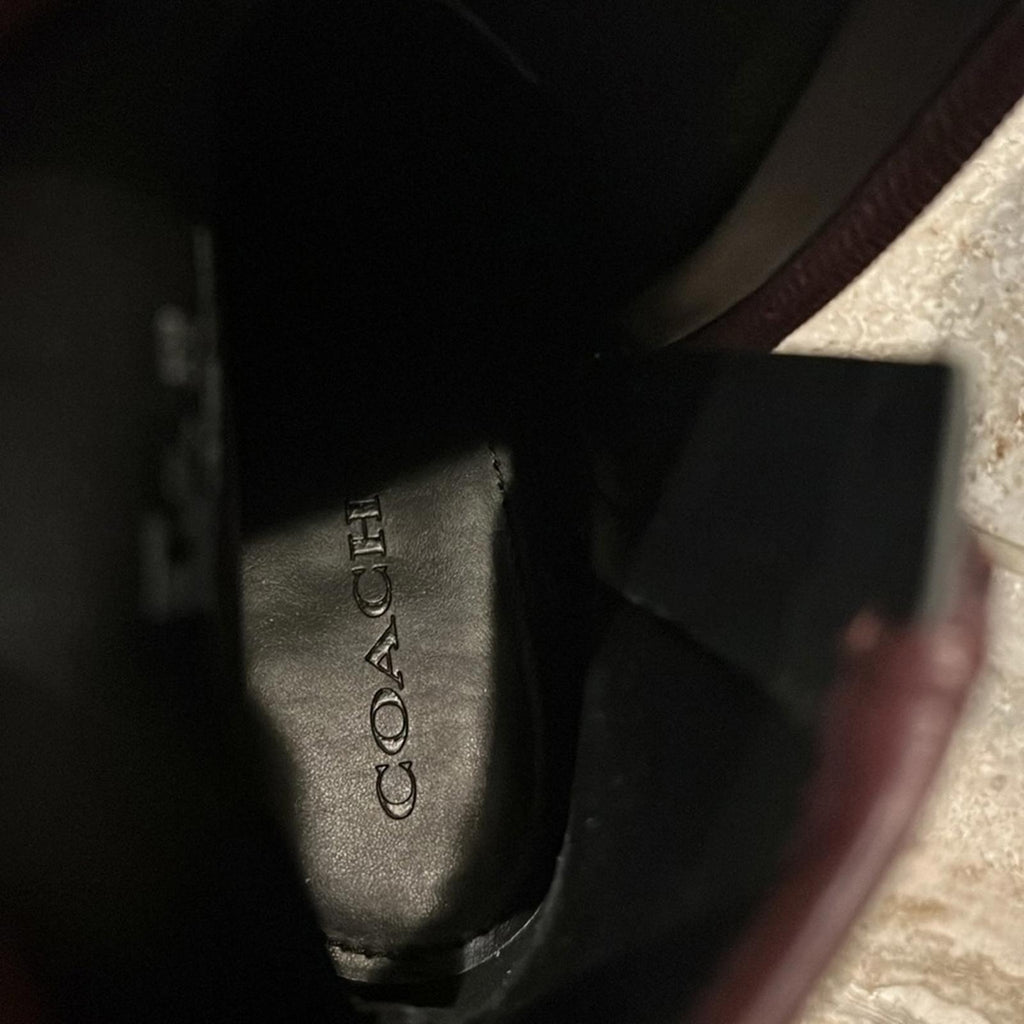 Coach Joy Lug-Sole Booties in Dark Cranberry, Size 11 New in Box $250