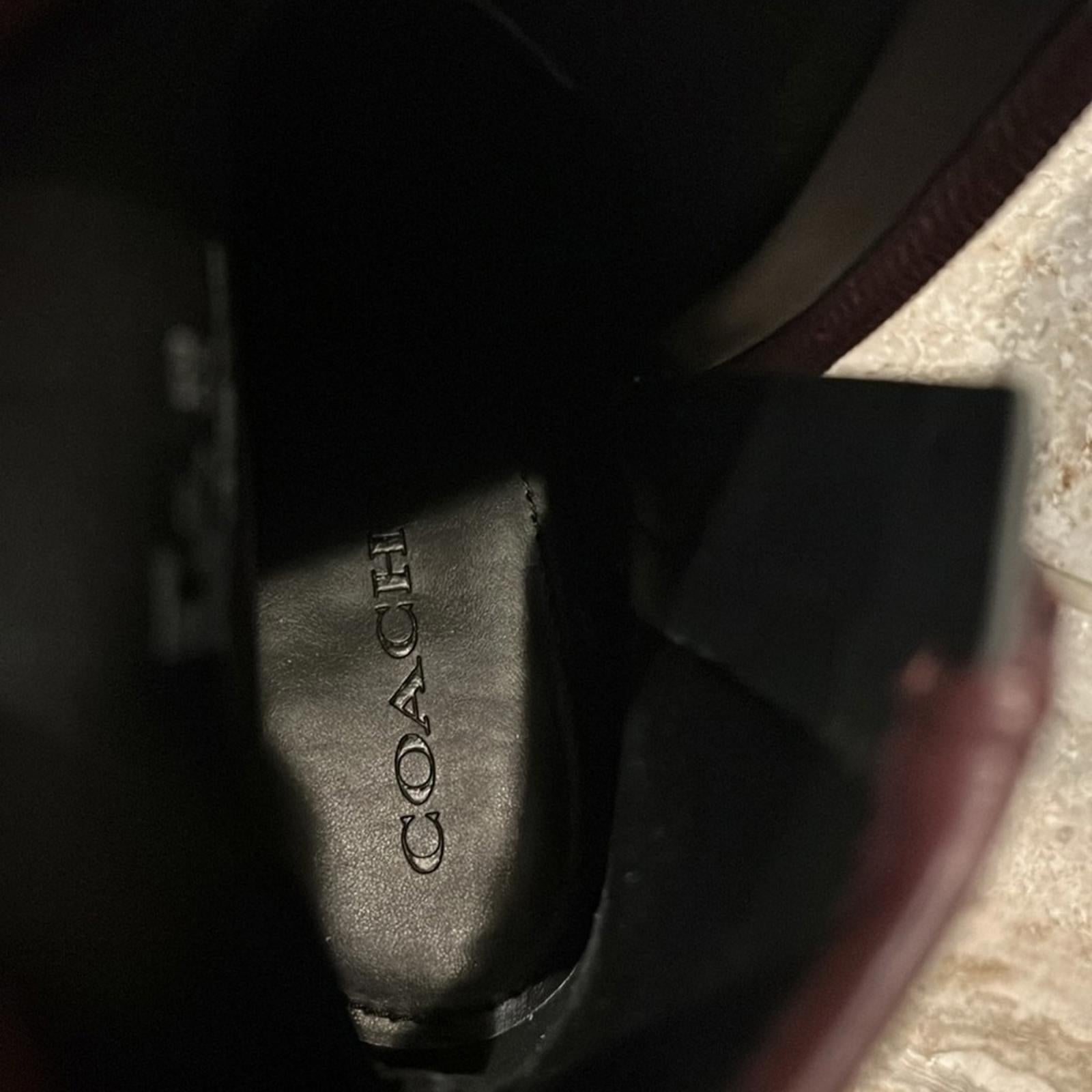 Coach Joy Lug-Sole Booties in Dark Cranberry, Size 11 New in Box $250