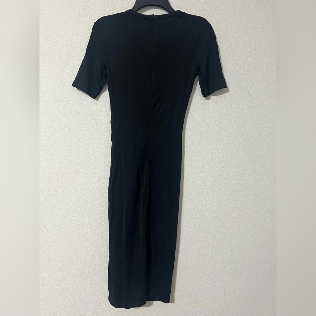 Et Ochs Isabelle Ruched Midi Dress in Black, Size 0 NEW w/Tag $1,195