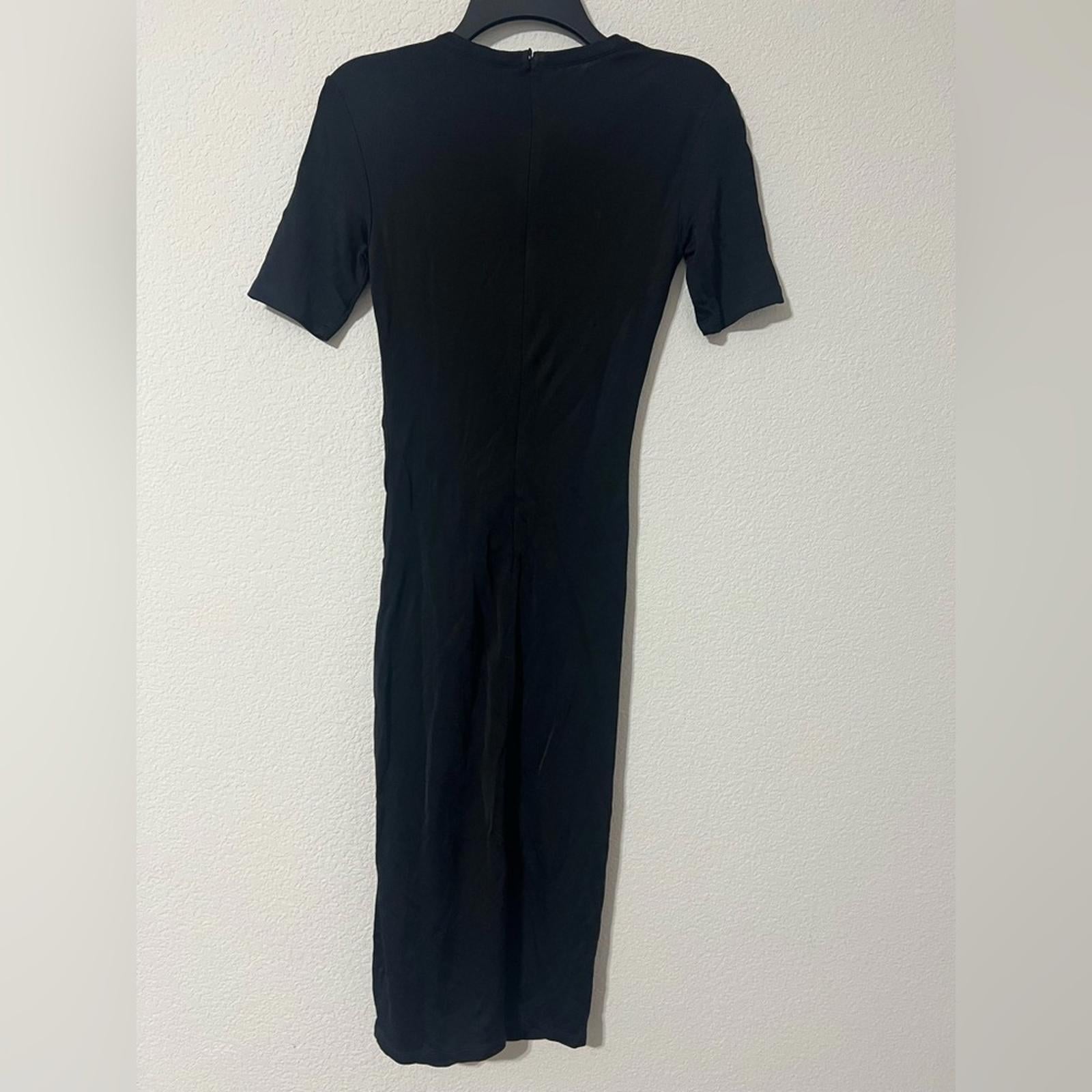 Et Ochs Isabelle Ruched Midi Dress in Black, Size 0 NEW w/Tag $1,195