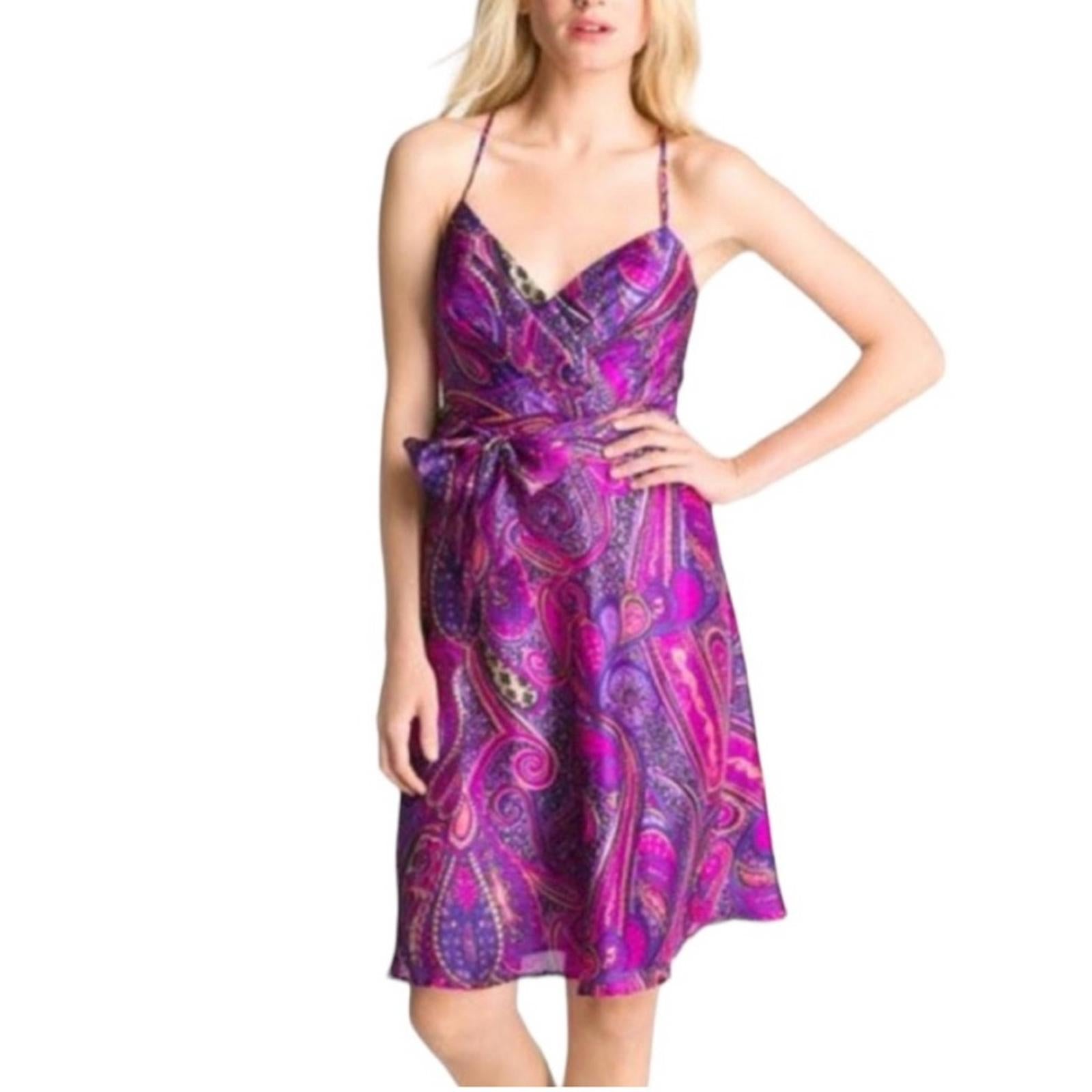 Trina Turk Devendra Silk Agra Paisley Dress, Size 8 EXCELLENT! Retail $338