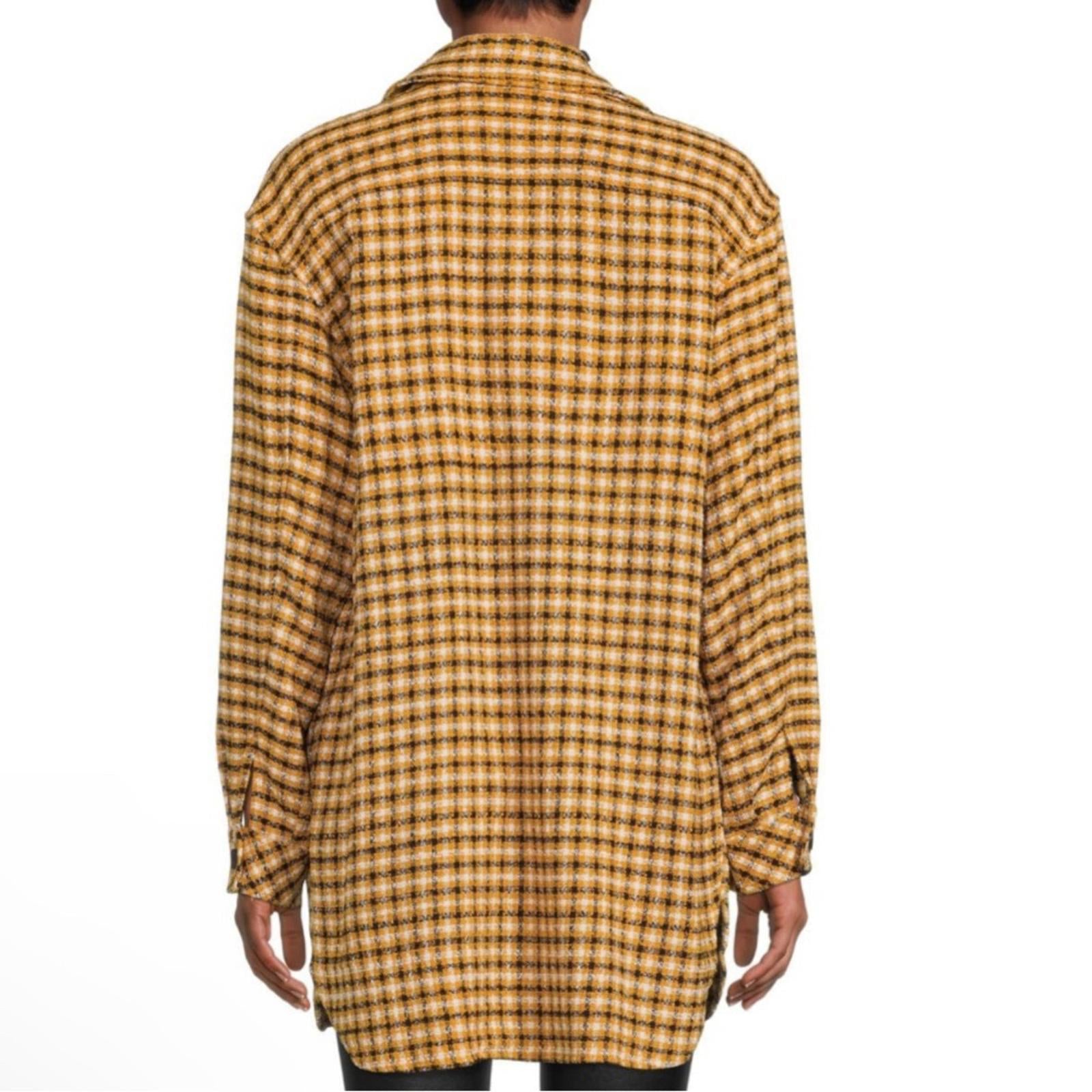 Karl Lagerfeld Paris Plaid Longline Shacket Size XXS Oversized NWT $189.50