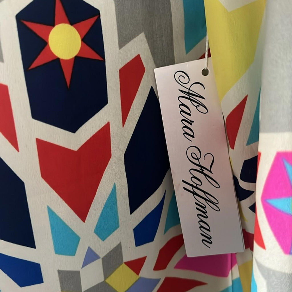 NWT Mara Hoffman Compass Long Sleeve Geometric Print Dress Size L New w/Tag $264