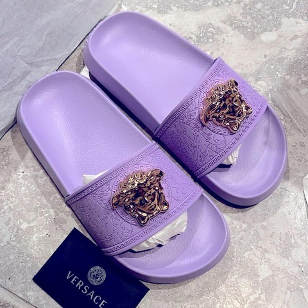 Versace Medusa Slide Sandals in Purple, Size EU36 New in Box