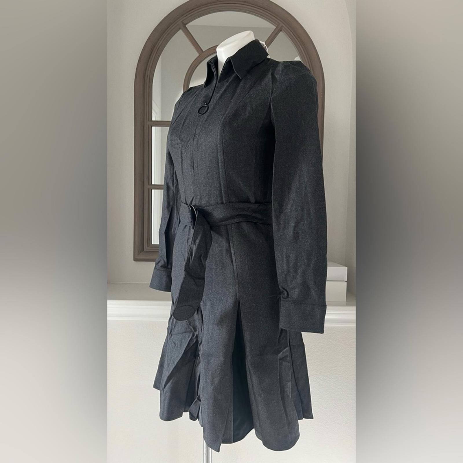 AKRIS PUNTO Fit-and-Flare D-Ring Belted Wool Dress, Size 4 New $1,390 (SOLD OUT)