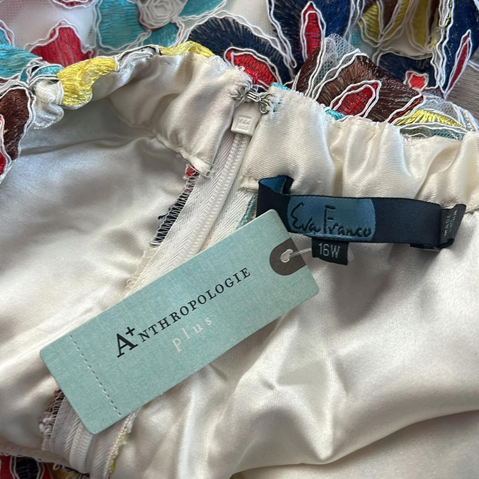 Anthropologie’s Eva Franco Floral Print Lace-Over Midi Skirt, Plus Size 16W $150