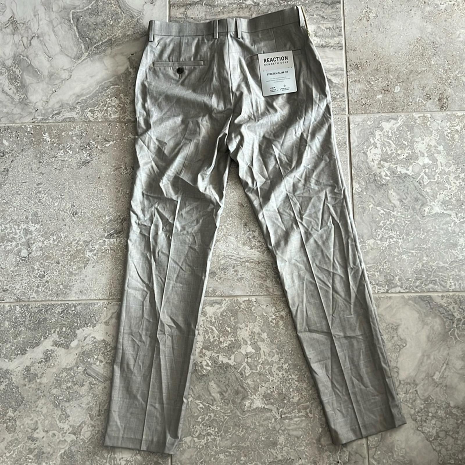 Kenneth Cole REACTION Premium Flex Slim Fit Dress Pants Oatmeal, 33W x 32L NWT