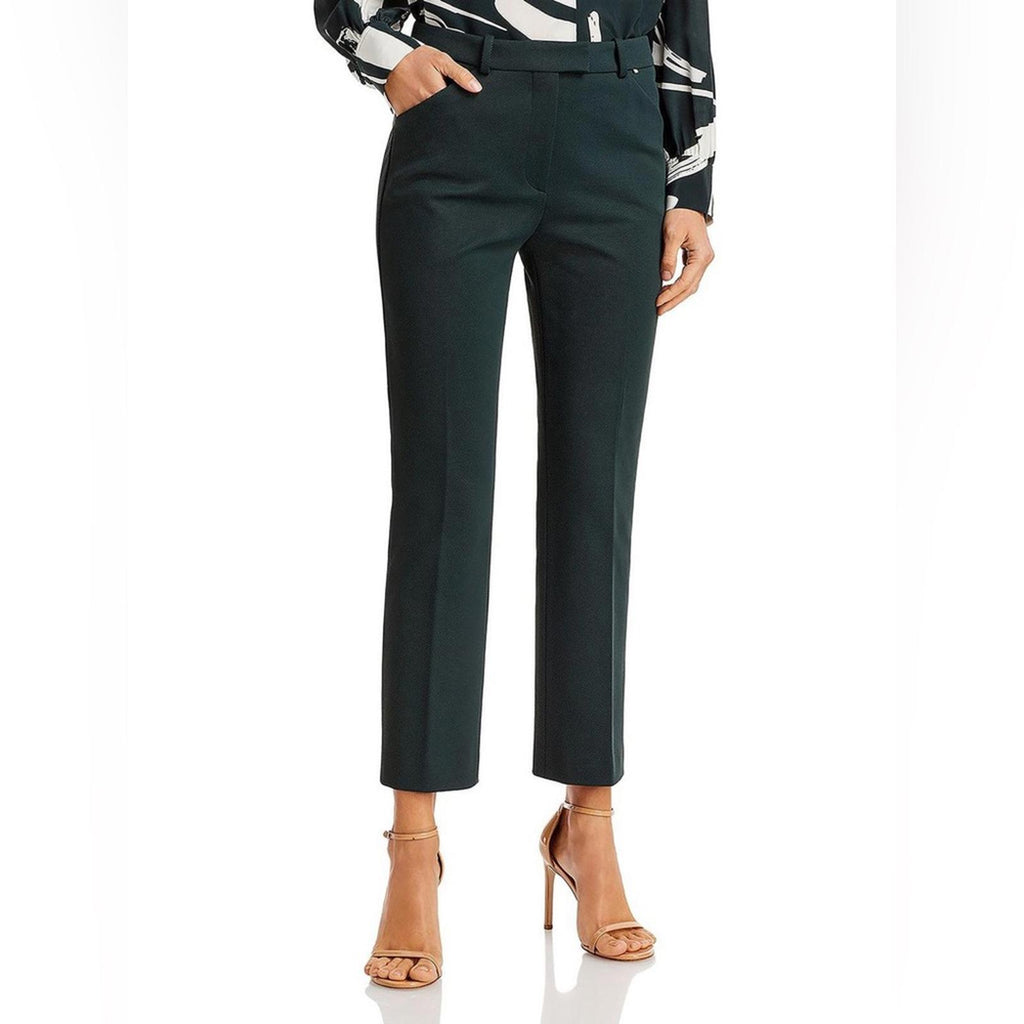 BOSS Tatiani Cropped Twill Pants in Open Green, Size 14 New w/Tag, Retail $278