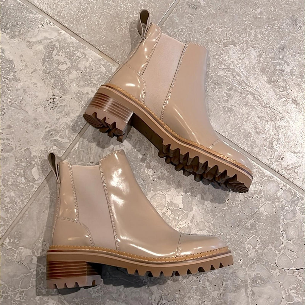 See by Chloé Mallory Chelsea Boots in Beige, Size 39 NEW + DustBag